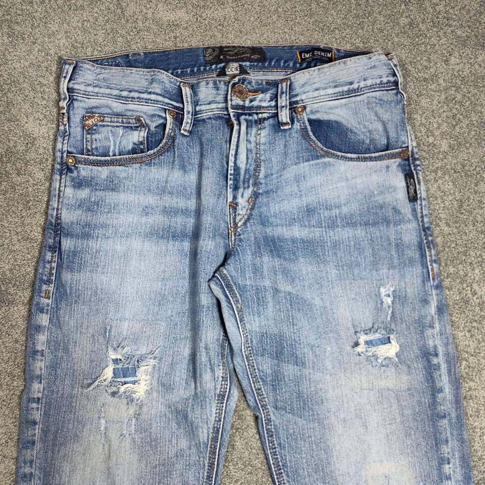 Silver Jeans Co Mens Eddie Relaxed Fit Jeans Light Wash Distressed M42995SMC162